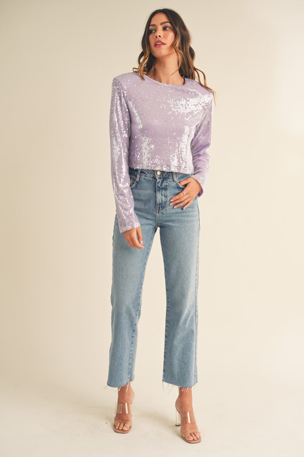 Mabel Sequin Top (lavender)