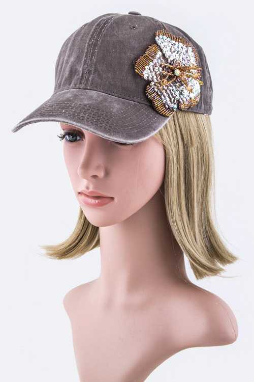 Sequins Flower Cap