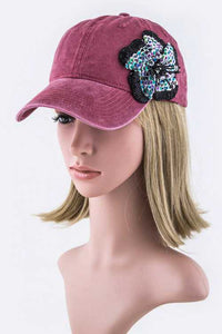 Sequins Flower Cap