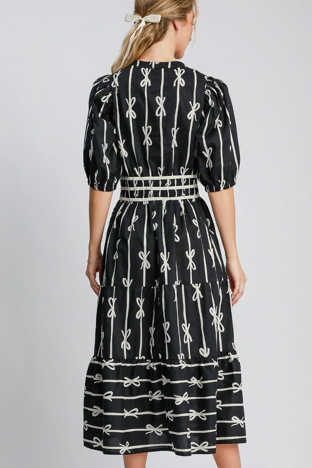 Kaira Black Midi Dress