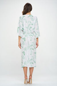 Tropical Leaf Kimono Dress