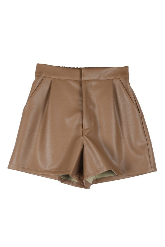 Vegan Leather Shorts