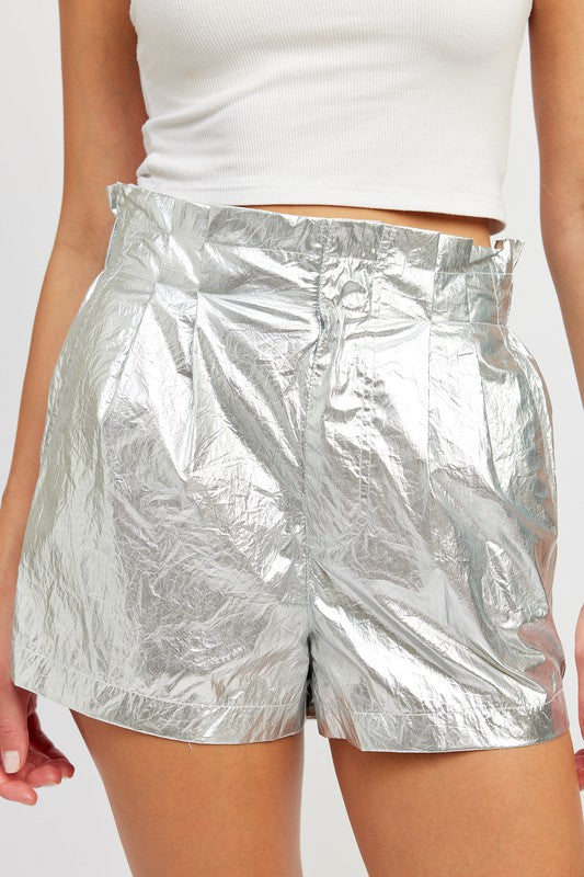 Paperbag Metallic Shorts