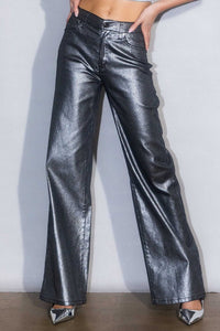 Metallic High Rise Jeans