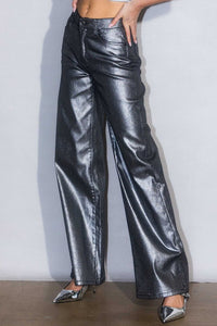 Metallic High Rise Jeans