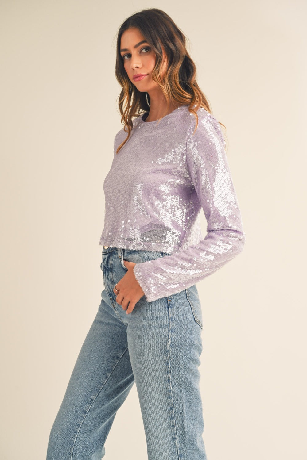 Mabel Sequin Top (lavender)