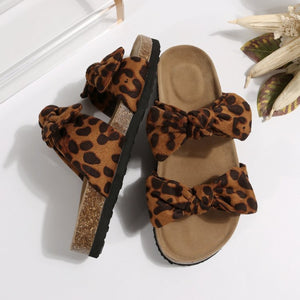 Leopard Bow Sandals