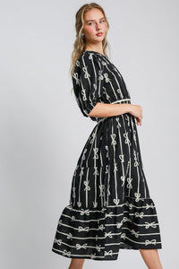 Kaira Black Midi Dress