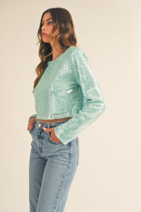 Mabel Sequin Top (mint)