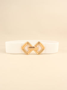 Geometric Buckle Elastic Wide Belt