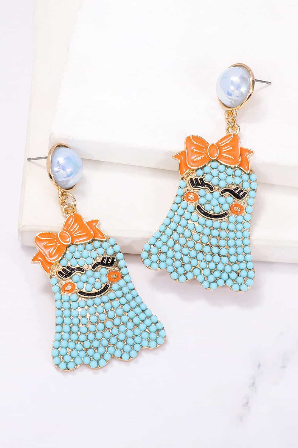 Smiling Ghost Pearl Earrings