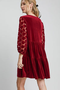 Eira Burgundy Dress