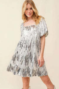 Sequin Babydoll Dress