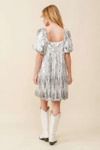 Sequin Babydoll Dress