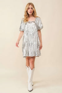 Sequin Babydoll Dress