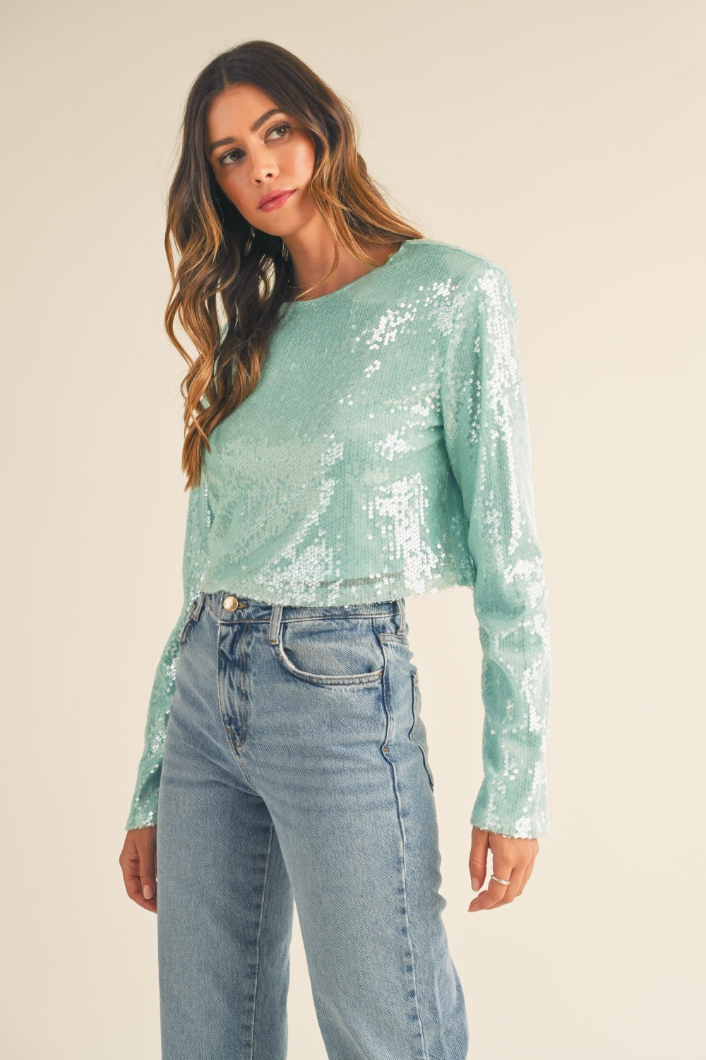 Mabel Sequin Top (mint)