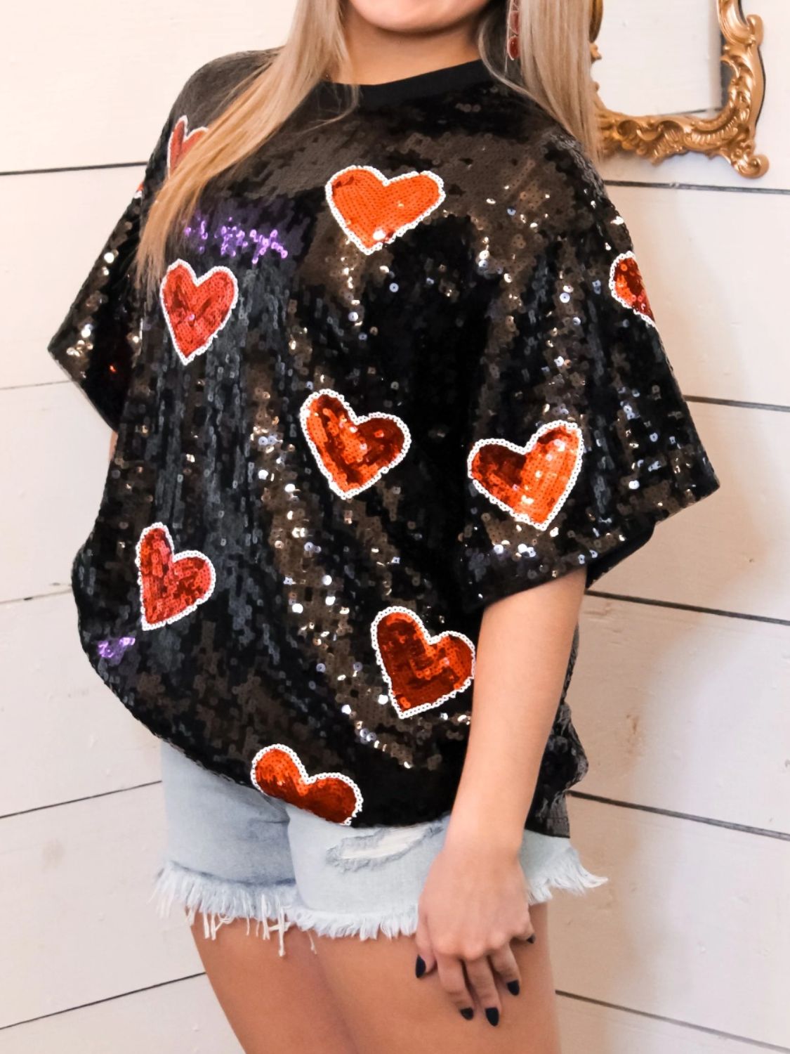 Sequin Heart Top