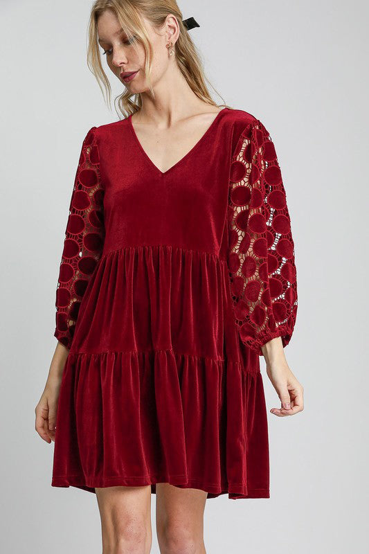 Eira Burgundy Dress