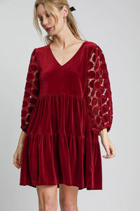 Eira Burgundy Dress