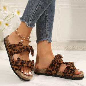 Leopard Bow Sandals