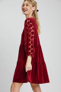 Eira Burgundy Dress