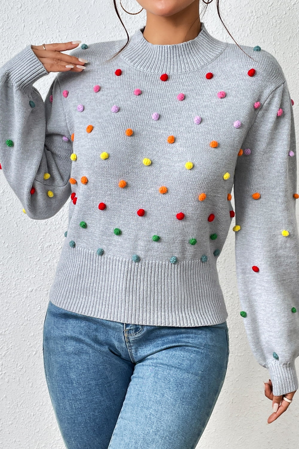 Pom-Pom Pullover Sweater