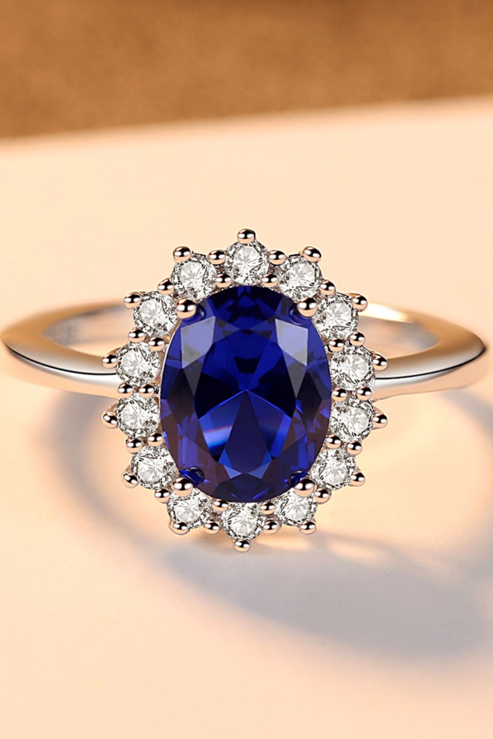 Synthetic Sapphire 925 Silver Ring