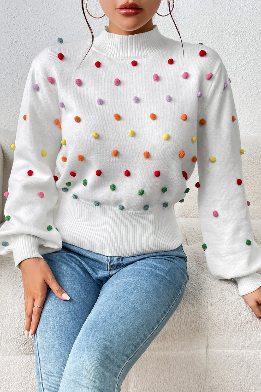 Pom-Pom Pullover Sweater