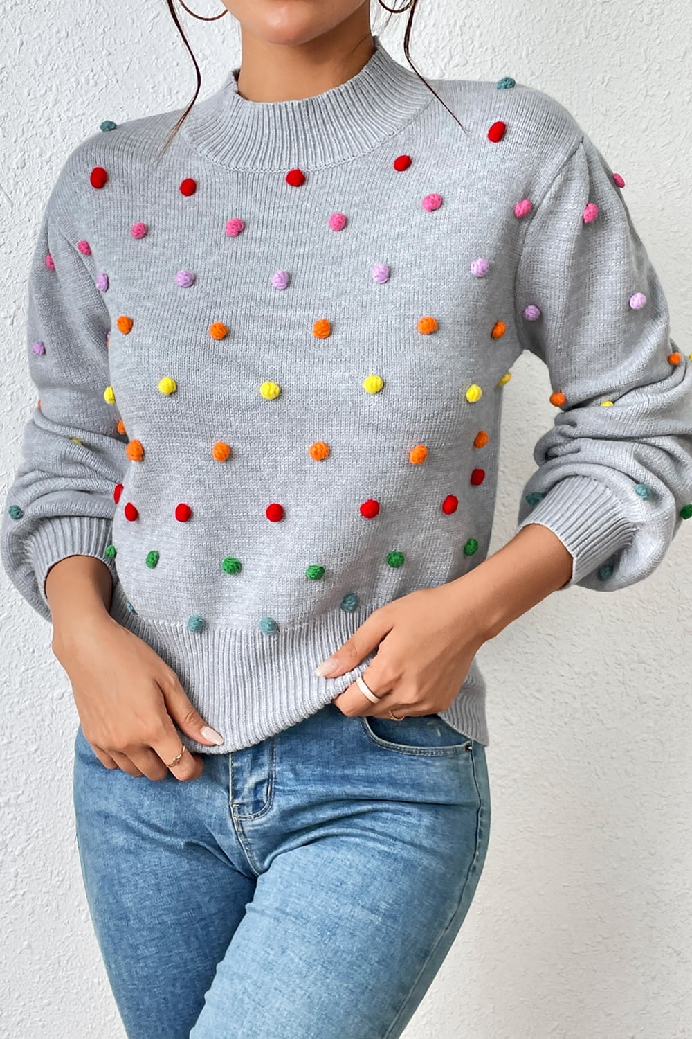 Pom-Pom Pullover Sweater