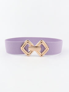 Geometric Buckle Elastic Wide Belt