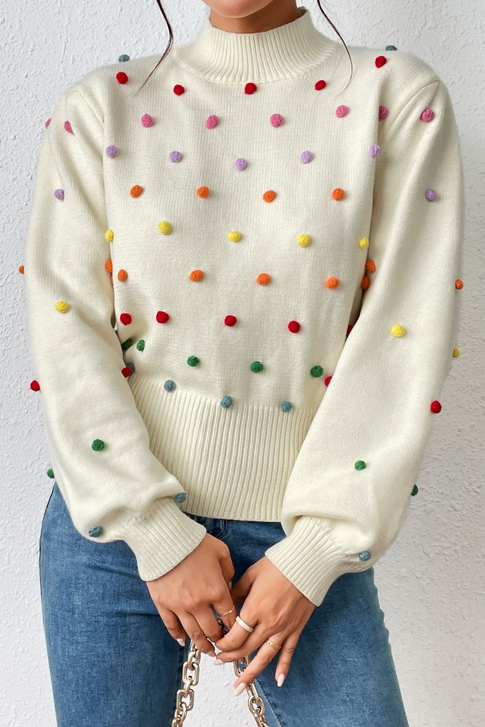 Pom-Pom Pullover Sweater