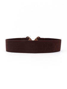 Geometric Buckle Elastic Wide Belt