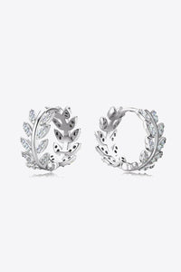 Moissanite Leaf 925 Silver Earrings