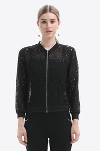 Openwork Zip Up Jacket