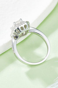 1 Carat Moissanite 925 Silver Side Stone Ring