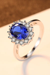 Synthetic Sapphire 925 Silver Ring