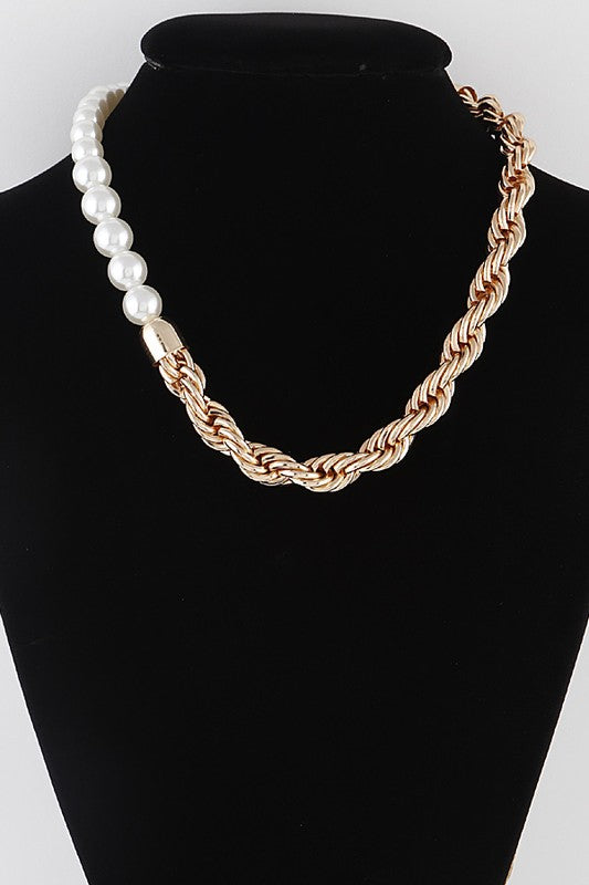 Pearl and Rope Necklace